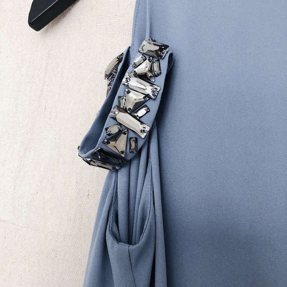 BCBG Periwinkle Layered Dress w/ Rhinestone detail - Picture 5 of 6